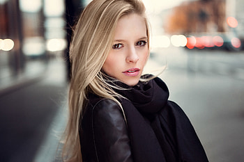 Brown eyes, long hair, beautiful, model HD wallpaper