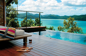 Nice View, nice, lake, clouds, trees, view, pool, sky, water, resort HD wallpaper