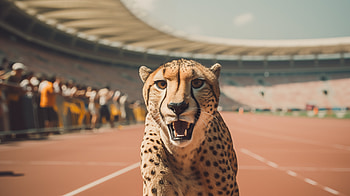 Race-Ready Cheetah on Track, race track, Animal, cheetah HD wallpaper