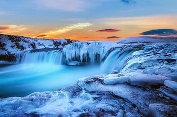 winter waterfall, waterfall, winter, nature, snow HD wallpaper