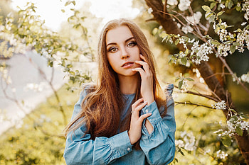Outdoor, woman, brown eyes, beautiful HD wallpaper