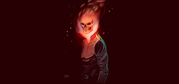 Ghost Rider, minimal, artwork, portrait HD wallpaper