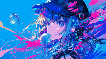 Anime Girl in Blue - Vibrant, Anime, anime girl, blue anime, girl HD wallpaper