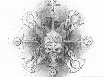 Multiplies Sketch by Ice, skull, sketch, 666, daggers HD wallpaper