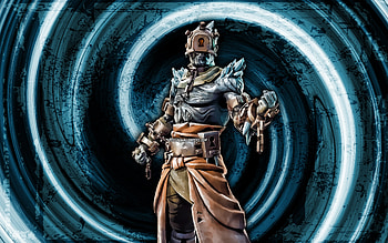 The Prisoner, blue grunge background, Fortnite, vortex, Fortnite characters, The Prisoner Skin, Fortnite Battle Royale, The Prisoner Fortnite HD wallpaper