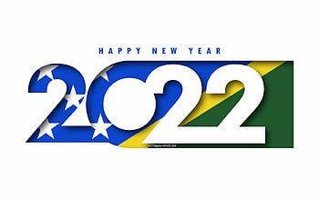 Happy New Year 2022 Solomon Islands, white background, Solomon Islands 2022, Solomon Islands 2022 New Year, 2022 concepts, Solomon Islands, Flag of Solomon Islands HD wallpaper