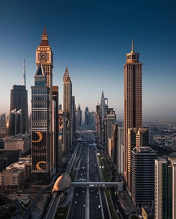City of Dubai, afterglow, sky HD phone wallpaper