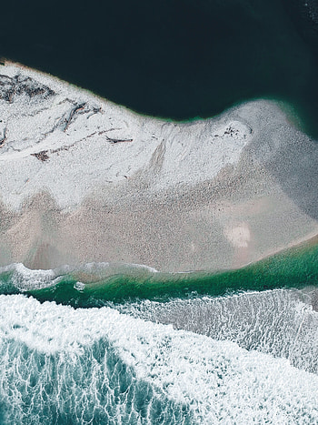 Nature, Water, Waves, Beach, View From Above, Ocean HD phone wallpaper