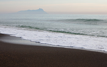 Circeo Mountain, waves, coastline, beaches, foggy, beautiful, nature, mountain HD wallpaper