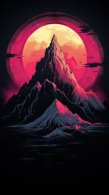 Colorful Dark Mountain, colorful, black, nature, mountain HD phone wallpaper