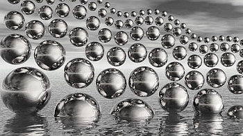 Black Metal Balls Surface Abstraction Abstract HD wallpaper