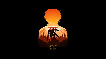 Chainsaw Man — Sunset Silhouette, Chainsaw Man HD wallpaper