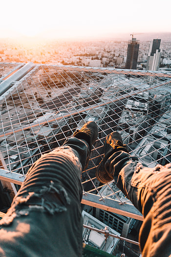 City, View From Above, Miscellanea, Miscellaneous, Legs, Overview, Review, Roof HD phone wallpaper