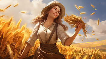 Artistic Farmer Harvest, Farmer, harvest, woman, artistic HD wallpaper