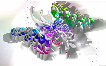 Butterfly style, c4d, abstract, butterfly, color HD wallpaper