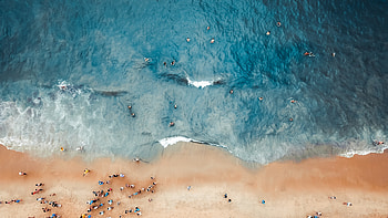 Aerial, Beach HD wallpaper