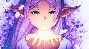 Frieren 2nd Season - Frieren Elf Girl With Holy Light, Frieren (Frieren: Beyond Journey's End), Elf, Magic, Anime Girl, Watercolor HD wallpaper