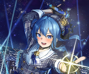 Hoshimachi Suisei, hololive, Hoshimachi Suisei, Anime, Virtual Youtuber HD wallpaper