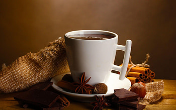 Coffee and chocolate, Rich indulgence, Decadent combination, Stimulating aroma HD wallpaper