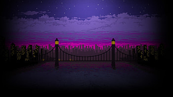 Pixel Art Bridge Night, pixel, night, artist, digital-art, artwork HD wallpaper
