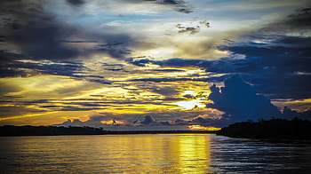 Nature, Sunset, Sky, Sea, Twilight, Clouds, Dusk HD wallpaper