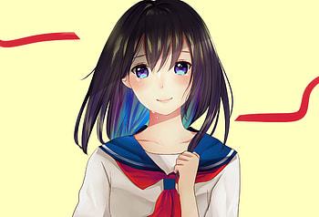 Cute, anime girl, crying, school dress HD wallpaper