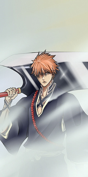 Ichigo Kurosaki, Big sword, Striking art, Powerful presence HD phone wallpaper