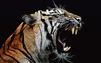 tiger, , vector art, tiger drawing, creative art, tiger art, vector drawing, abstract animals, fury, wild animals, furious tiger HD wallpaper