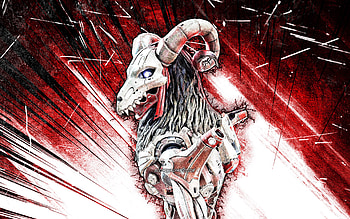 Revenant, grunge art, Apex Legends, Synthetic Nightmare, Apex Legends characters, red abstract rays, Revenant Skin, Revenant Apex Legends HD wallpaper