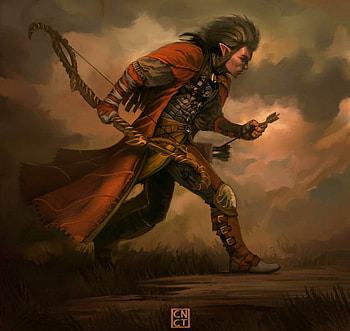 Scout, abstract, fantasy, elf, warrior HD wallpaper
