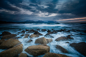 Storm Sea Rocks Long Exposure, storm, sea, rocks, long-exposure, nature HD wallpaper