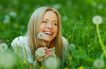 ~✿~, happy, model, field, dandelion HD wallpaper