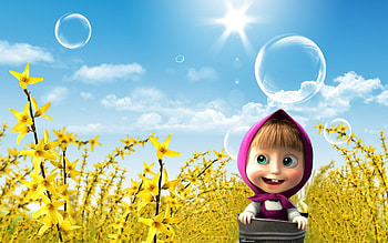 Cartoon, Children, Masha And The Bear HD wallpaper