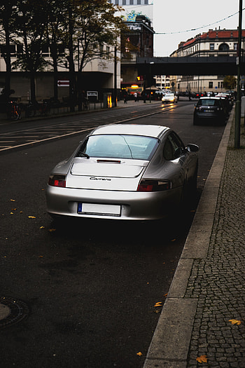 Auto, Cars, City, Back View, Rear View, Silver, Silvery HD phone wallpaper