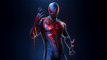 Spiderman 2099 Gravity Defying Hero, spiderman, spiderman-2099, superheroes, artwork, digital-art, art, deviantart HD wallpaper