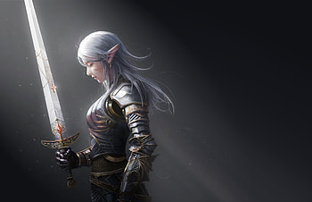 Elf-warrior, Sword, Elf, Fantasy, warrior HD wallpaper