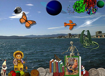 What Little Boy's Dream Of., animal, abstract, fantasy, collage HD wallpaper