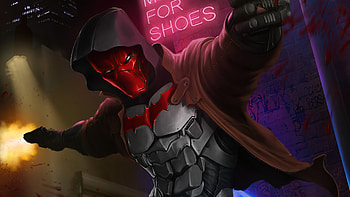 Red Hood Guns Up, red-hood, superheroes, artwork, artist, artstation HD wallpaper