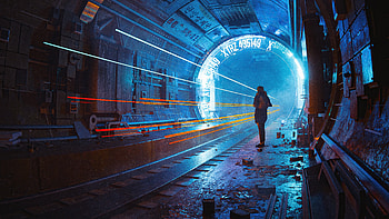 2am Train Station, artist, artwork, digital-art, artstation HD wallpaper