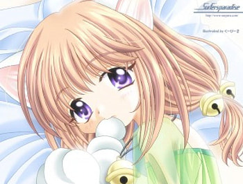 Cat Girl, neko, anime, cat, girl, bells HD wallpaper