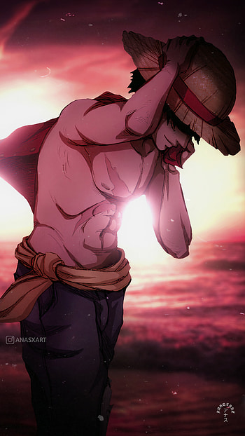 Monkey D Luffy, cloud, red, sky, ANASXART, Anime, Zoro, One Piece HD phone wallpaper