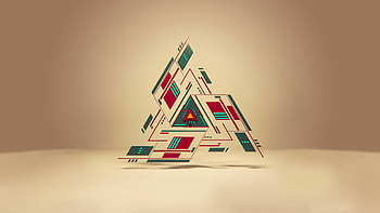 Triangle logo , Green and red, Geometry , Graphic design HD wallpaper