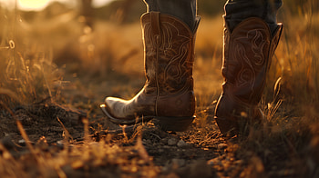 Sunset Stroll in Cowboy Boots -, cowboy boots, nature, Rustic HD wallpaper