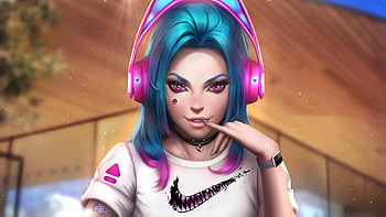 Music Lover Jinx Nike, jinx-league-of-legends, league-of-legends, games, deviantart HD wallpaper