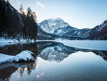 Reflections, mountains, nature, forest HD wallpaper