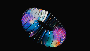 Chromatic Spiral Abstract Rainbow Glass Spiral, abstract, black, dark, rings, spiral, rainbow, glass, artist, artwork, digital-art HD wallpaper