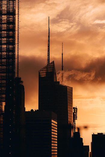 Cities, Sunset, Architecture, City, Building, Silhouette HD phone wallpaper