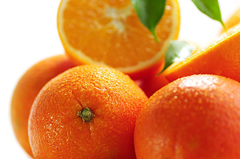 Oranges, fruit, orange, food, green HD wallpaper