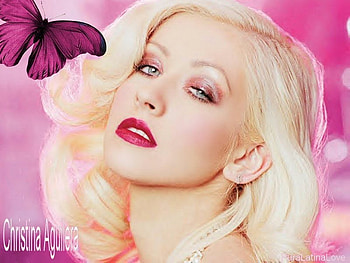 Christina ;), sunshine, blonde, entertainment, deep, singer, beautiful, pink, music, butterfly, christina aguilera, forever HD wallpaper