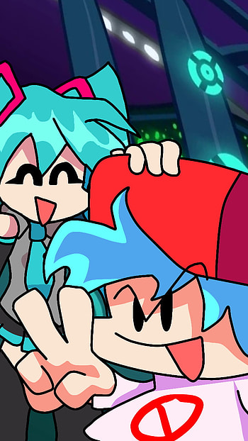 Miku and BF, BF fnf, By NaxoCX HD phone wallpaper
